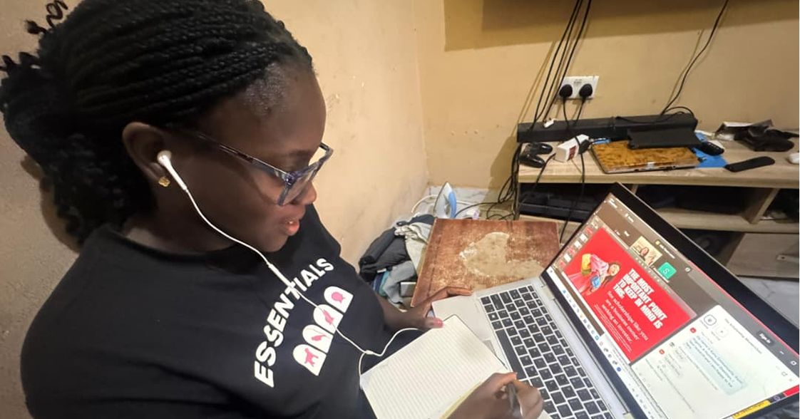 Athlete attending the online masterclass